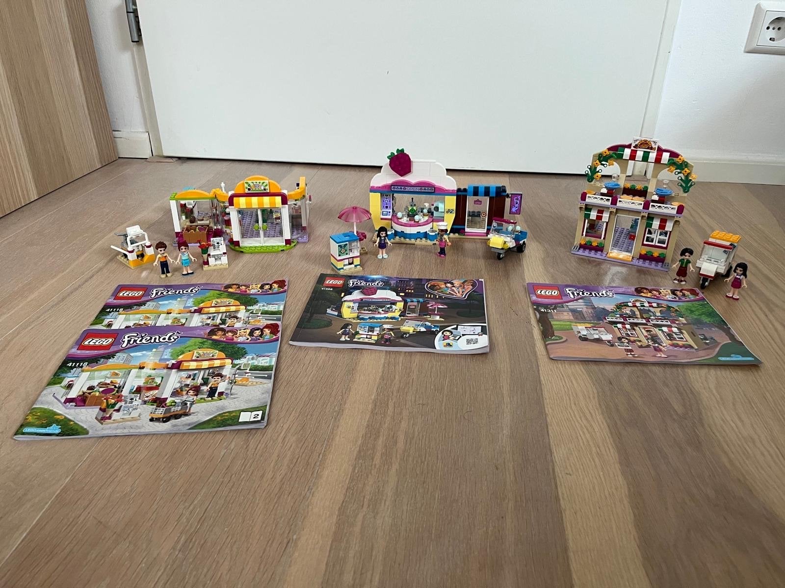 LEGO Friends sets:  cupcake cafe, supermarkt, pizzeria, Ophalen, Gebruikt