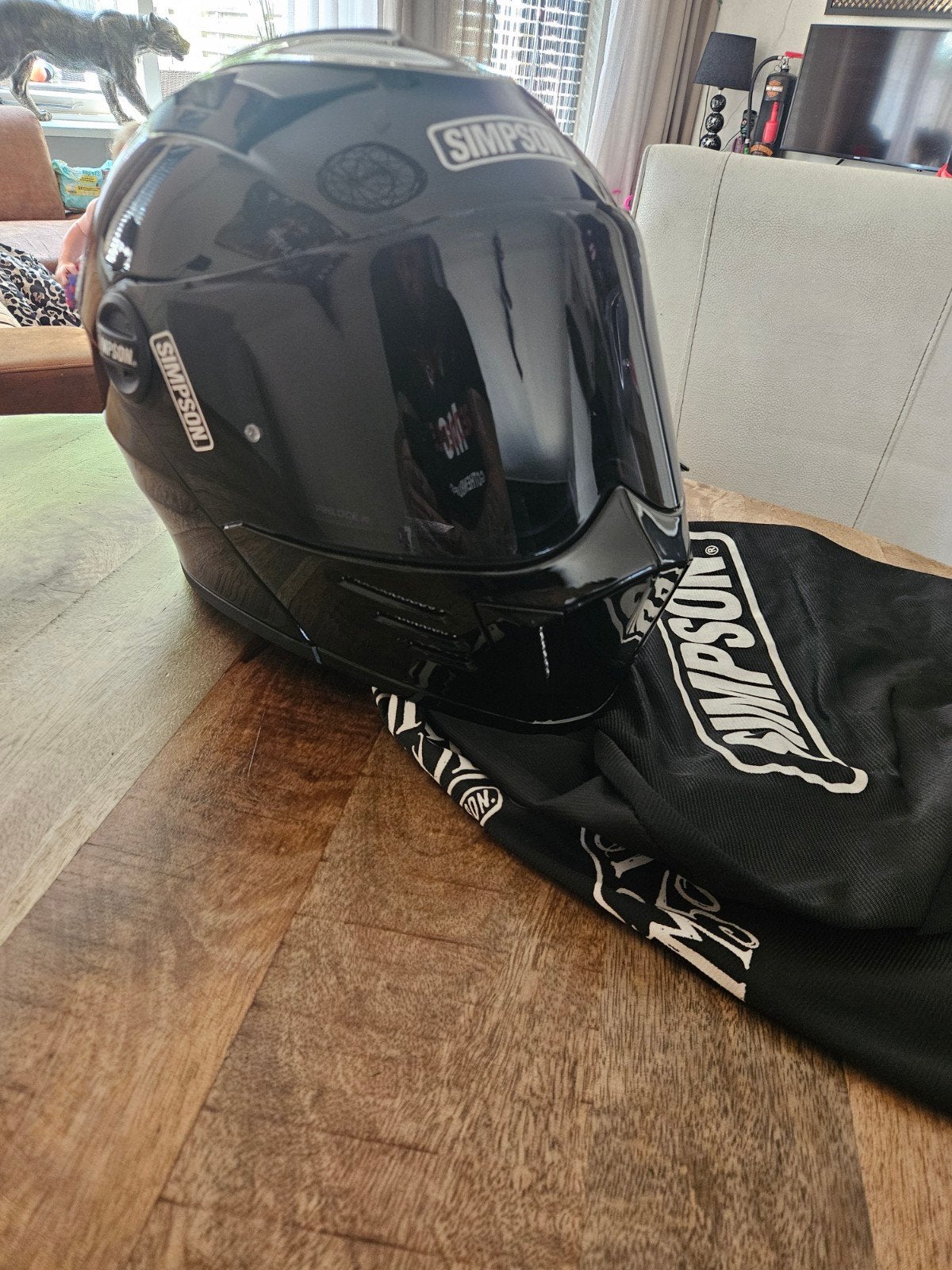 Simpson Bandit Darksome  - Maat L - Zwart, Motoren, Overige merken, Ophalen of Verzenden, Integraalhelm, L