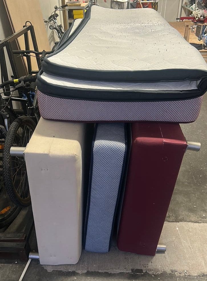 Boxspring onderstel met matras, Ophalen, Gebruikt, Eenpersoons, Overige maten