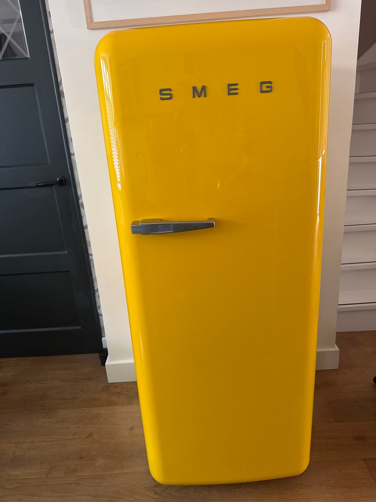 Smeg FAB28 Koelkast met vriesvak - Geel, Ophalen, Gebruikt, 200 liter of meer, 60 cm of meer