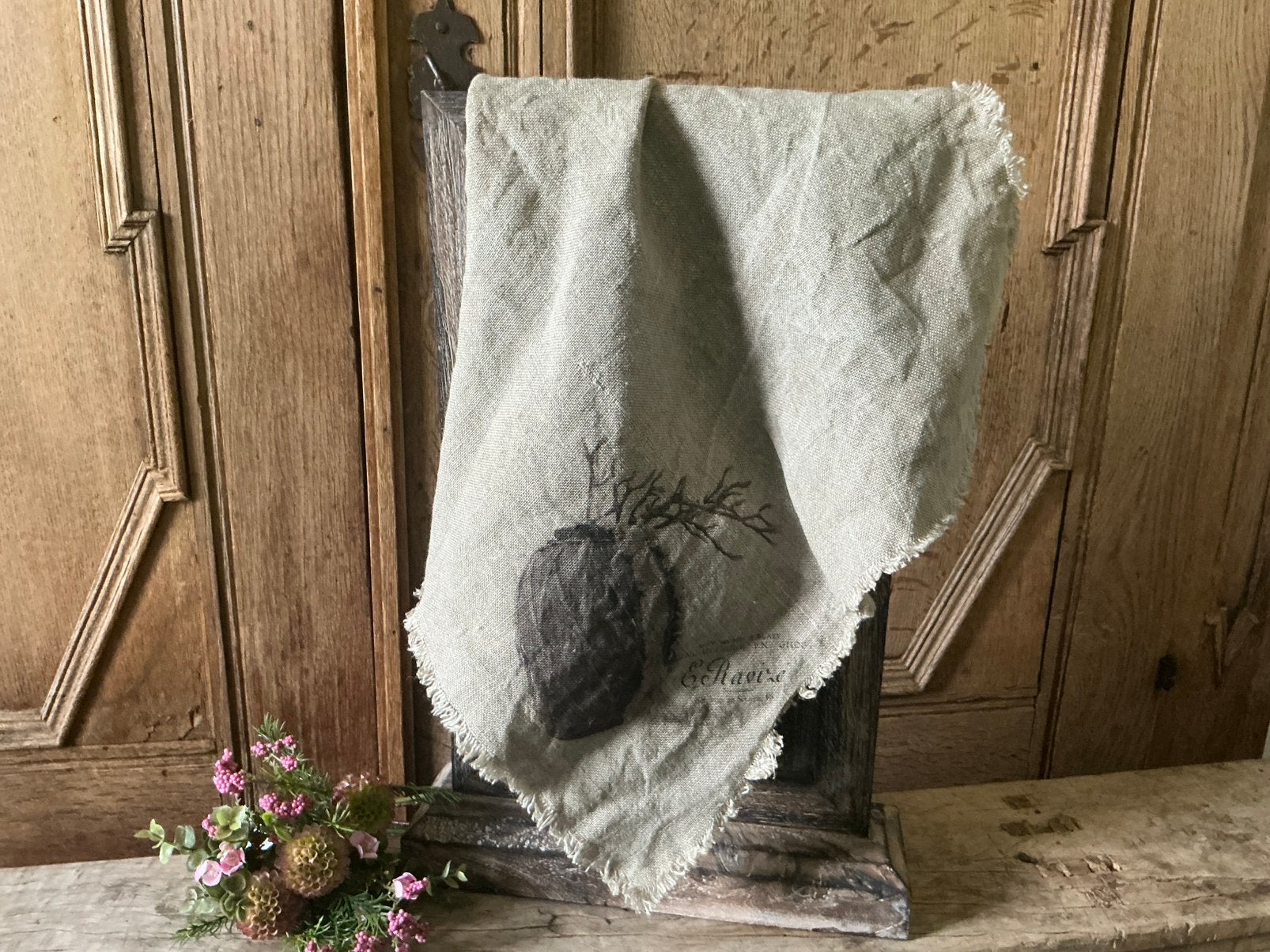 NIEUW Shabby doek vaas met magnoliatak 45 x 45 cm, Ophalen of Verzenden, Nieuw