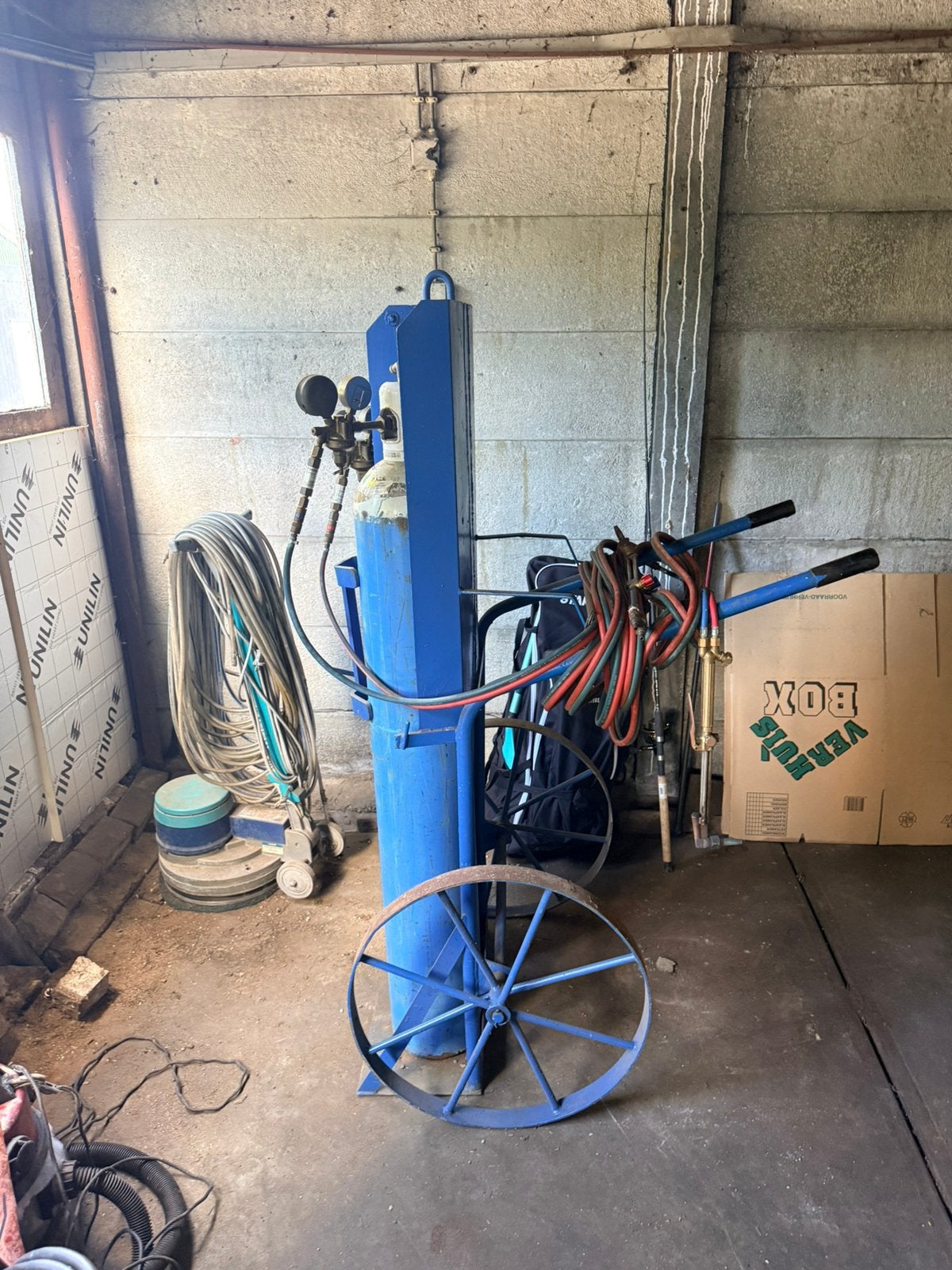 Te koop snijbranderkar, Doe-het-zelf en Verbouw, Gereedschap | Lasapparaten, Ophalen, Zo goed als nieuw, 250 ampère of meer, Overige typen