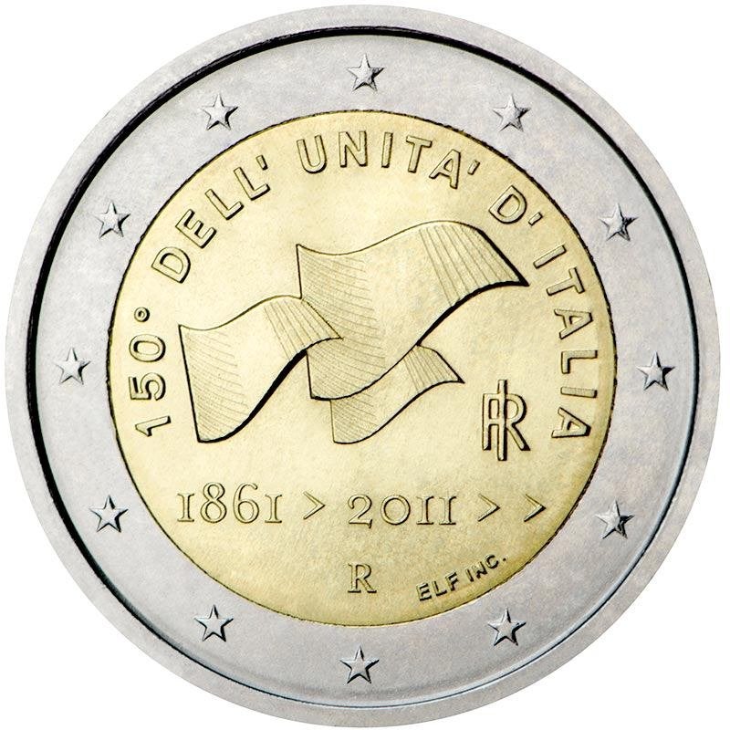 2 euro Italie 2011 - Italiaanse eenheid (UNC), Ophalen of Verzenden, Italië, 2 euro, Losse munt