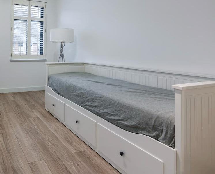 IKEA Hemnes Bedbank met 3 lades + 2 matrassen (80x200 cm), Ophalen, Wit, Tweepersoons, Zo goed als nieuw