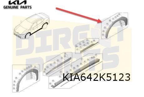 Kia EV4 (10/25-) wielkuiplijst achterscherm Links Origineel!