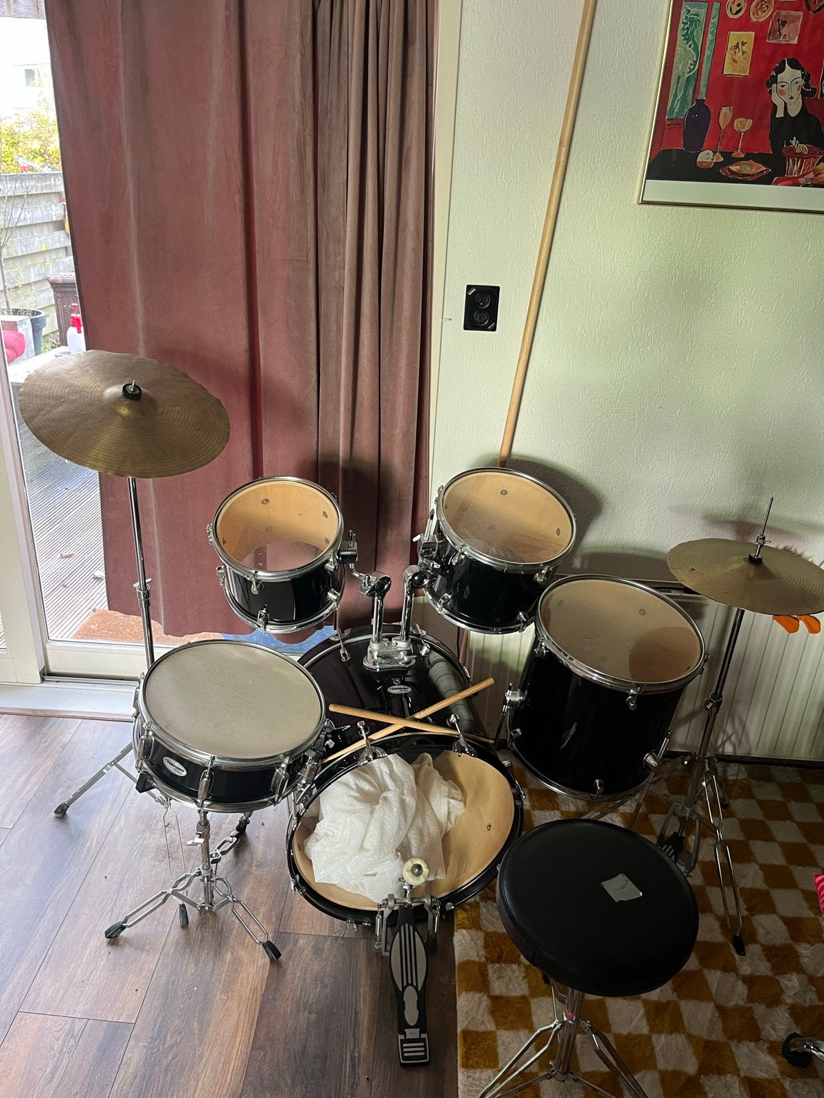 Mapex Tornado drumstel, compleet met bekkens en kruk, Muziek en Instrumenten, Ophalen, Gebruikt, Overige merken