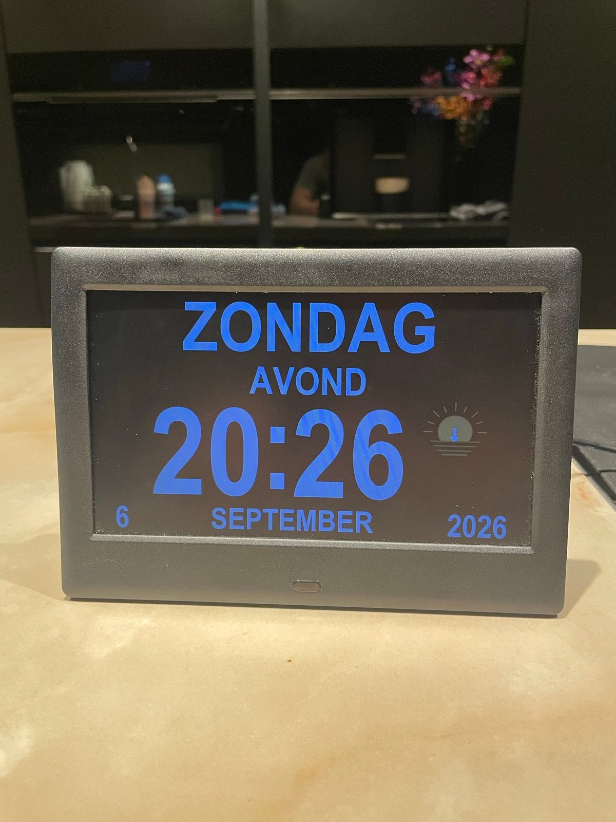 Digitale kalenderklok met dag dementieklok klok, Huis en Inrichting, Ophalen of Verzenden, Zo goed als nieuw, Analoog en Digitaal