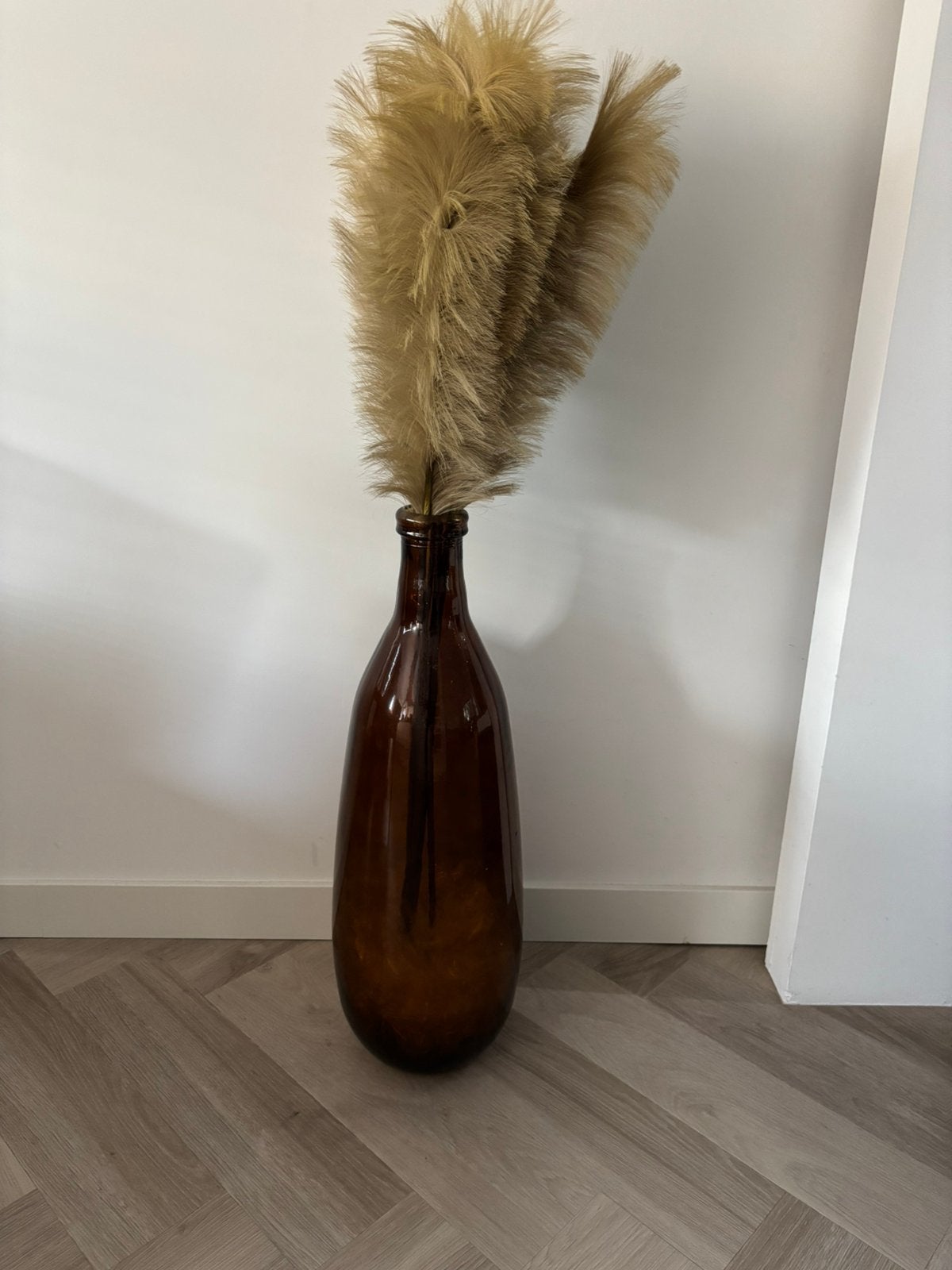Hoge vaas met pampas, Ophalen, Zo goed als nieuw