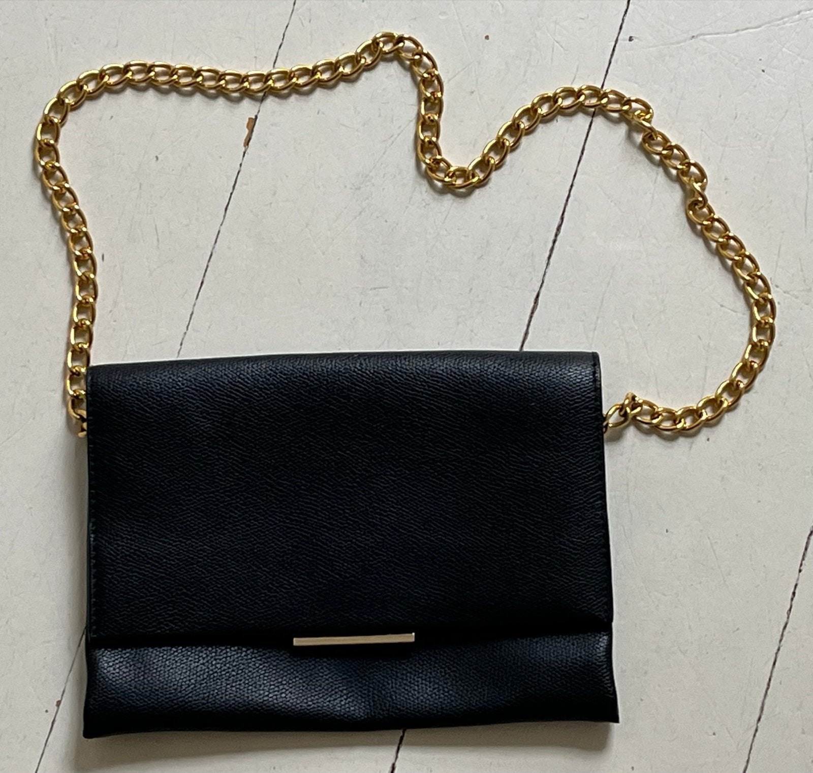 H&M Zwart Avondtasje met Gouden Ketting, Ophalen, Zo goed als nieuw, Zwart, Schoudertasje