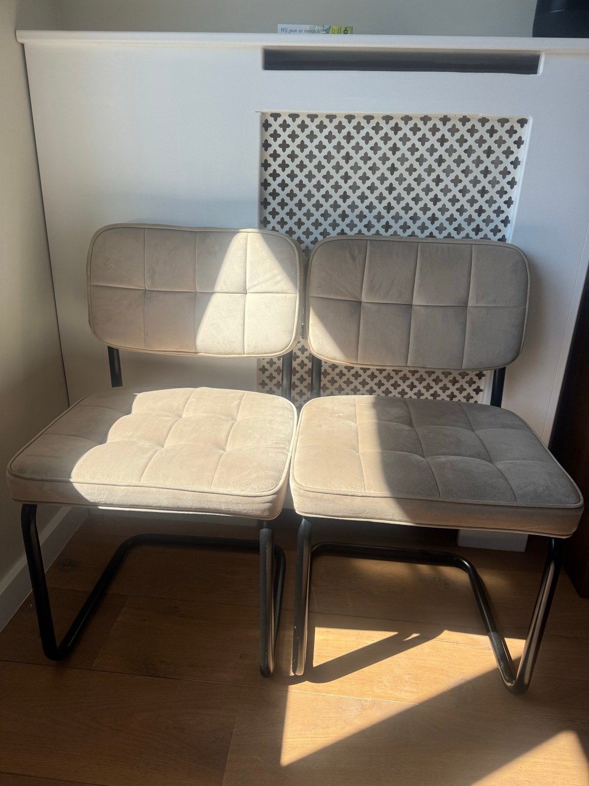 Set van 2 beige stoelen - Kick Collection, Ophalen, Twee, Overige kleuren, Zo goed als nieuw