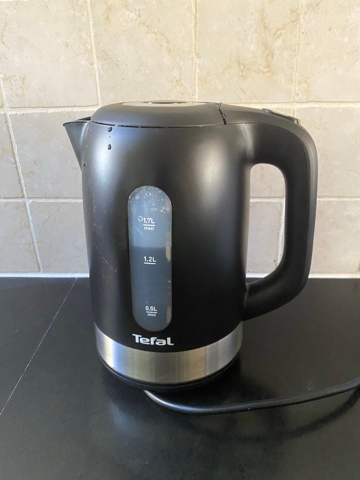 Tefal Waterkoker 1.7L - Zwart - Zo goed als nieuw, 1 tot 2 liter, Ophalen of Verzenden, Zo goed als nieuw