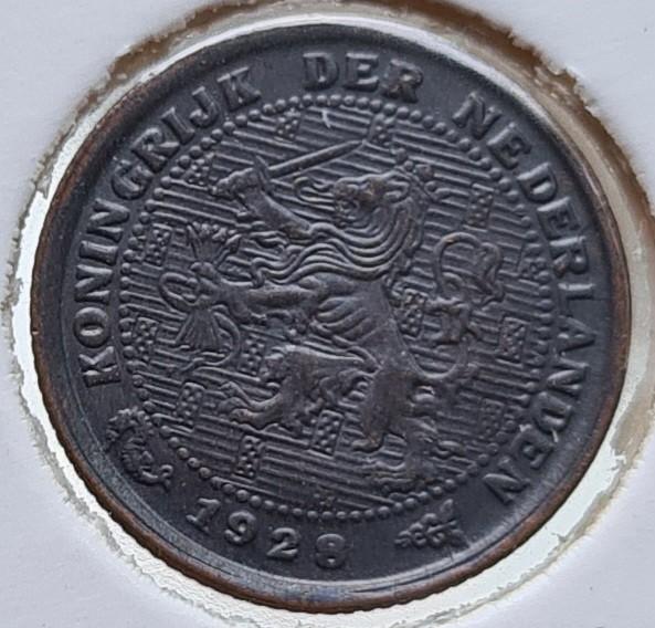 1/2 cent 1928 ca MS64 blackened UNC/ FDC, Postzegels en Munten, Munten | Nederland, Ophalen of Verzenden, Koningin Wilhelmina