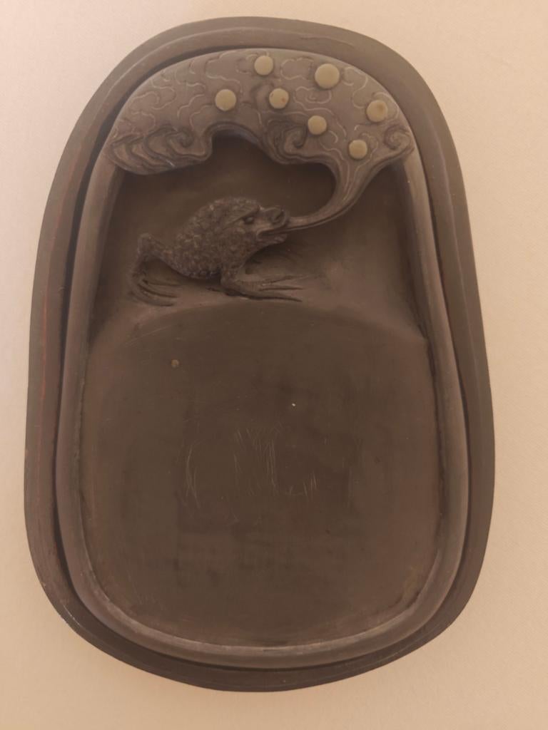 Antieke Chinese inktsteen met kikkerdecoratie, Ophalen of Verzenden