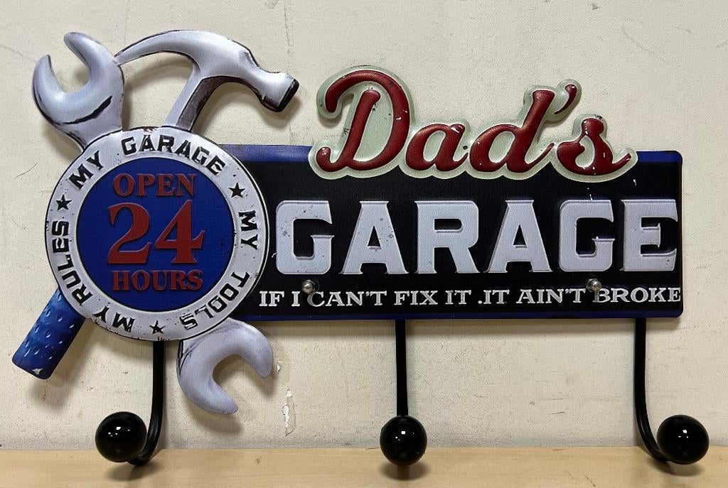 Dad's Garage kapstok haken van metaal wanddecoratie