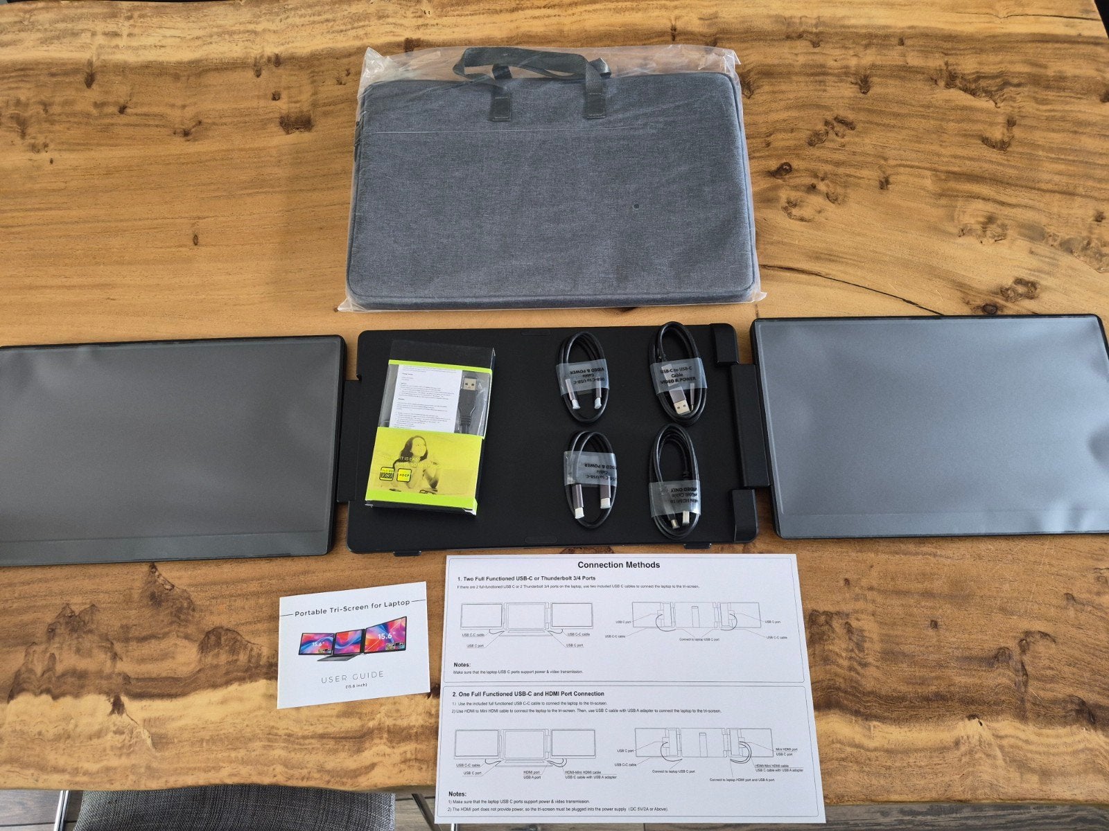 Portable Tri-Screen Rospider laptop 15.6 inch + draagtas, Computers en Software, Monitoren, Ophalen of Verzenden