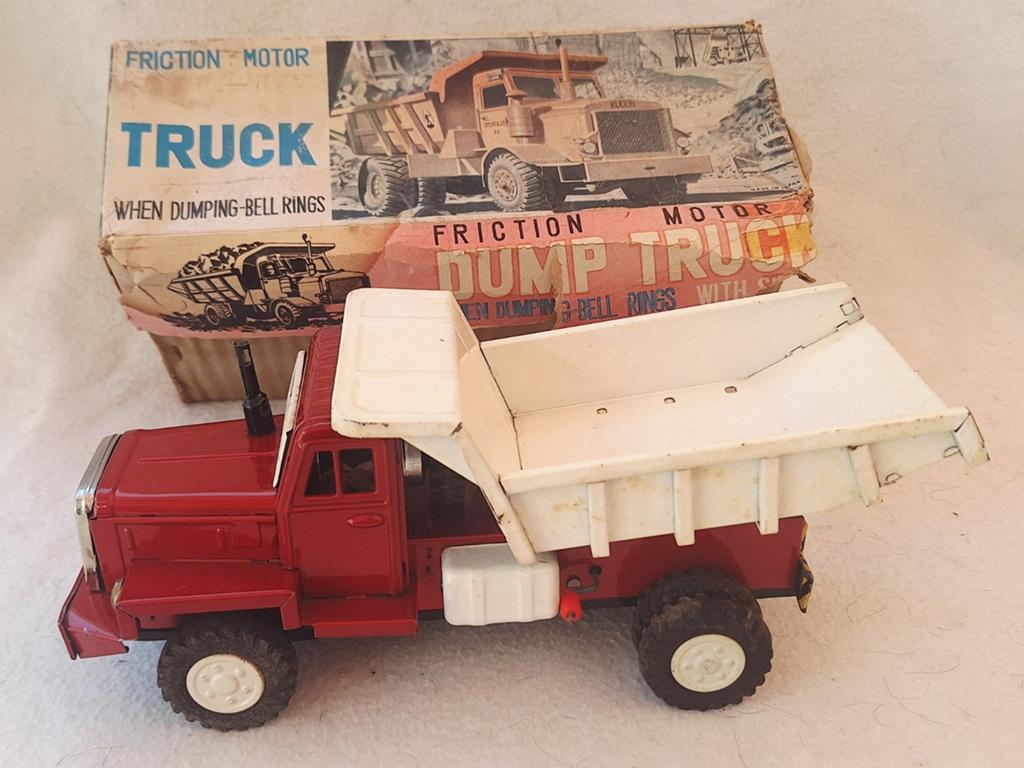 Vintage blik Euclid Kiepwagen met Originele Doos, Ophalen of Verzenden
