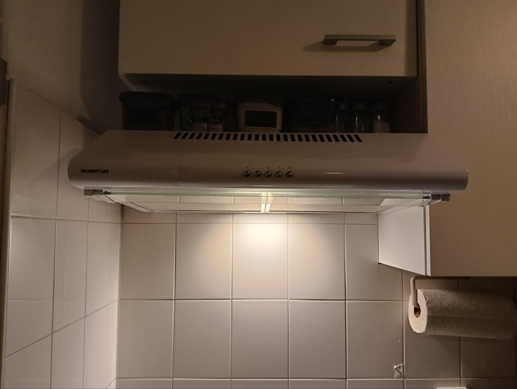 Inventum afzuigkap met motor en recirculatie filters, Gebruikt, Motor, Ophalen of Verzenden, Inbouw