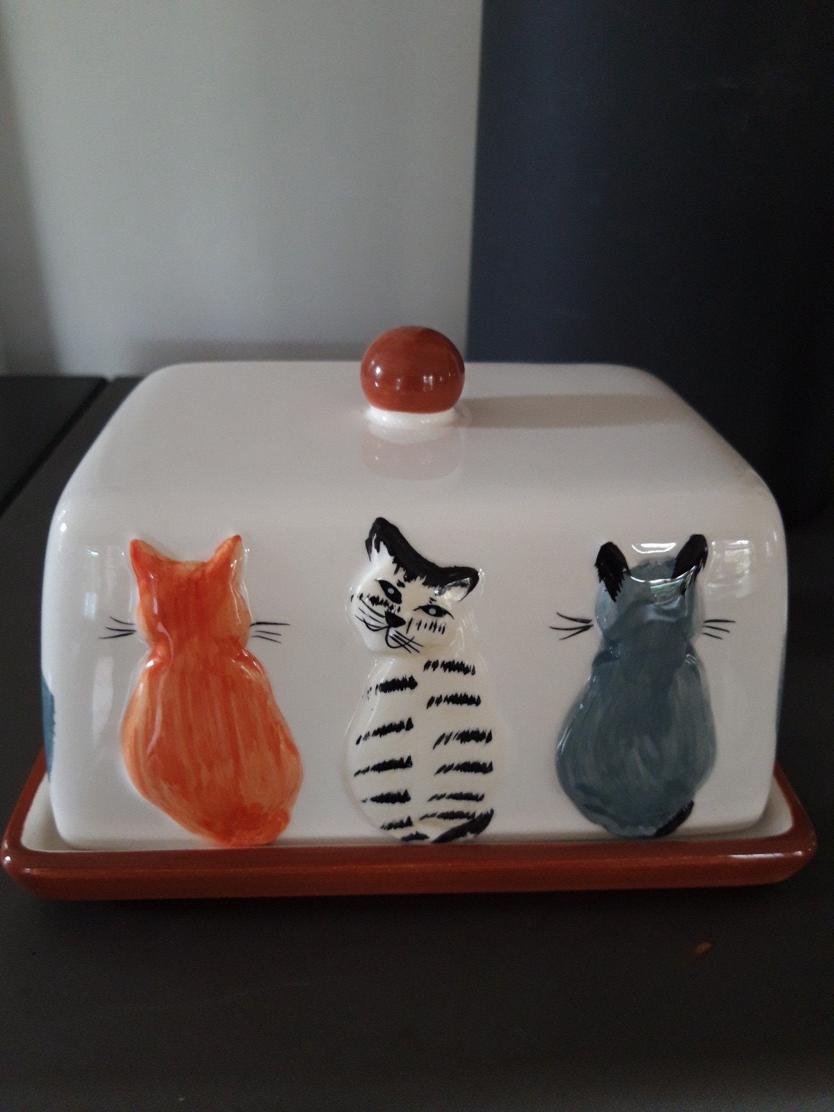 Keramische  Botervloot.Katten.Visgraat., Huis en Inrichting, Woonaccessoires | Dienbladen, Ophalen of Verzenden, Hout