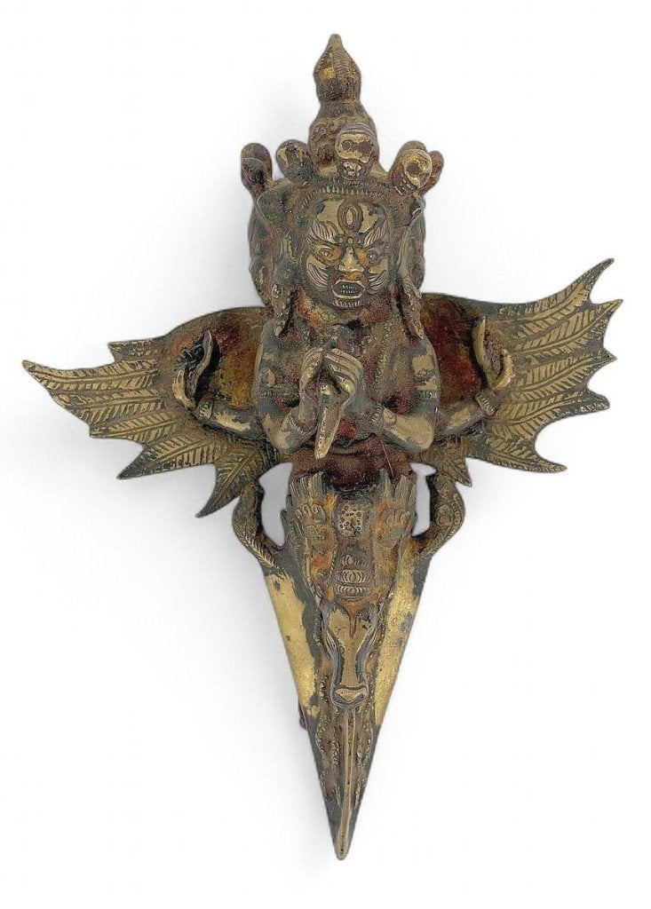 975. Bronzen phurba – rituele dolk, Thailand, 20e eeuw, Antiek en Kunst, Ophalen of Verzenden, Brons