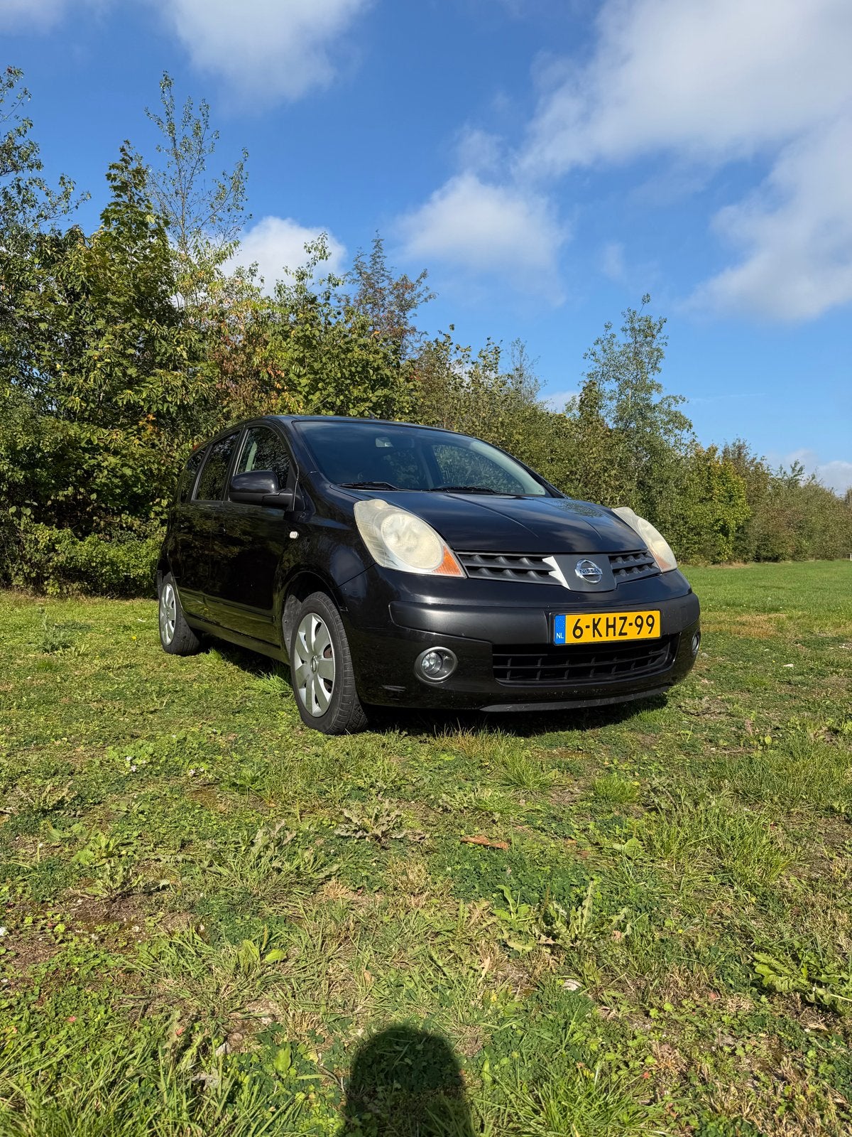 Nissan Note 1.6 16V 2007 Zwart, Auto's, Voorwielaandrijving, 15 km/l, Zwart, 4 cilinders