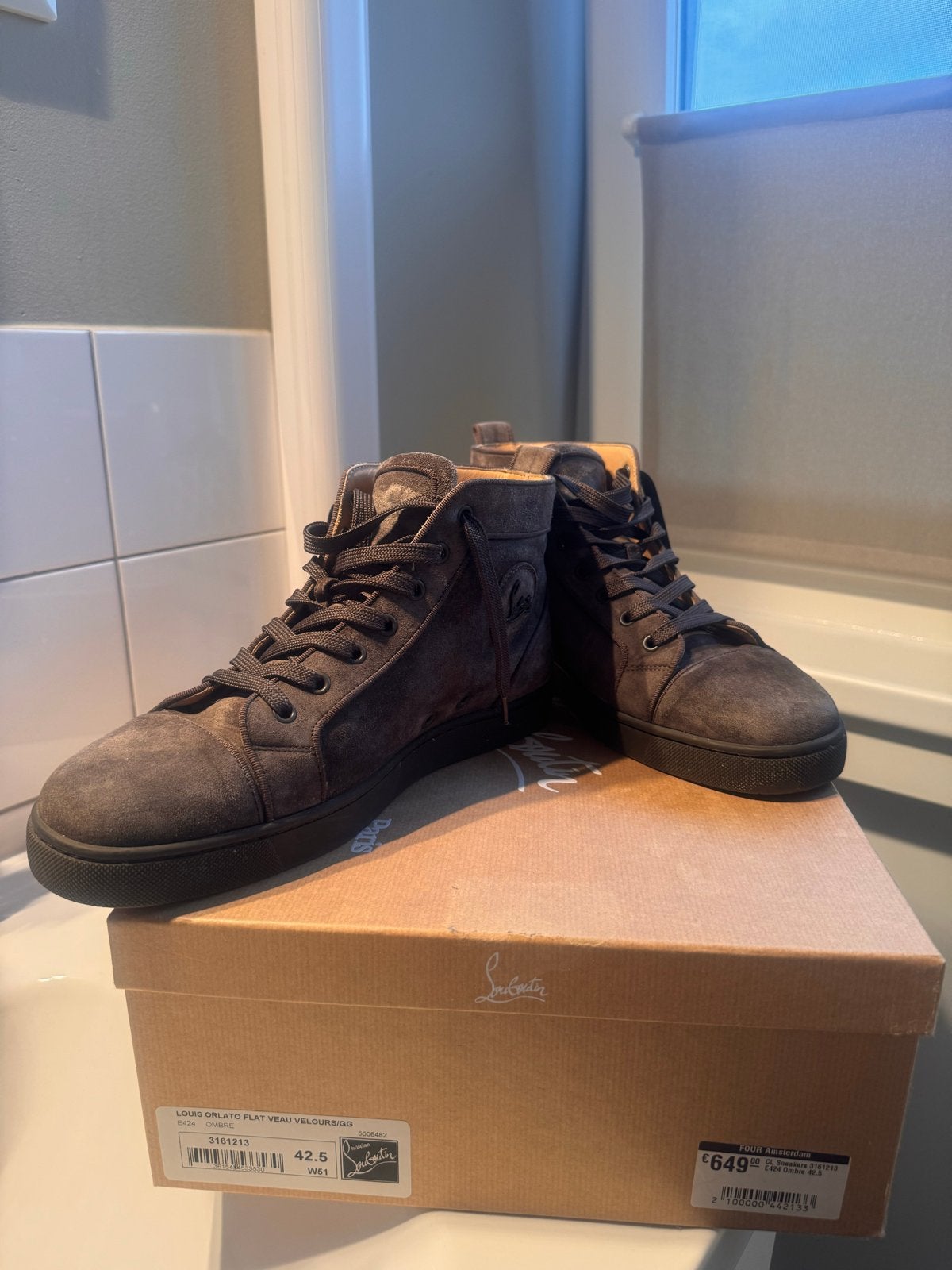 Christian Louboutin Louis Orlato Flat Veau Velours/GG, Overige kleuren, Nieuw, Ophalen of Verzenden, Sneakers of Gympen