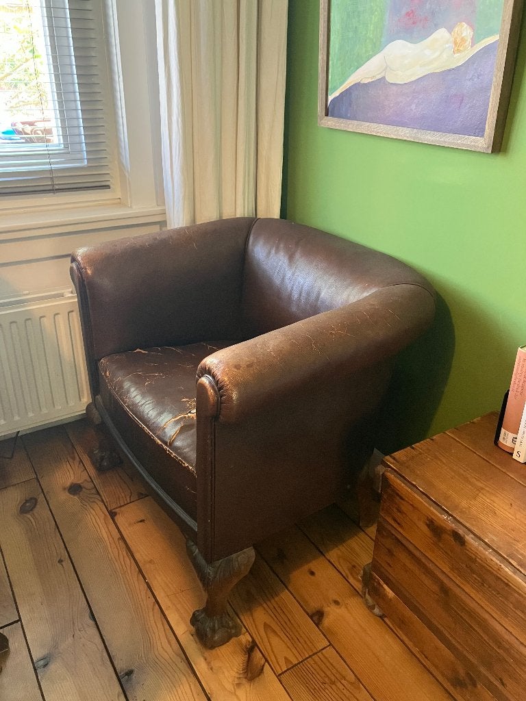 Antieke fauteuil te koop, Ophalen