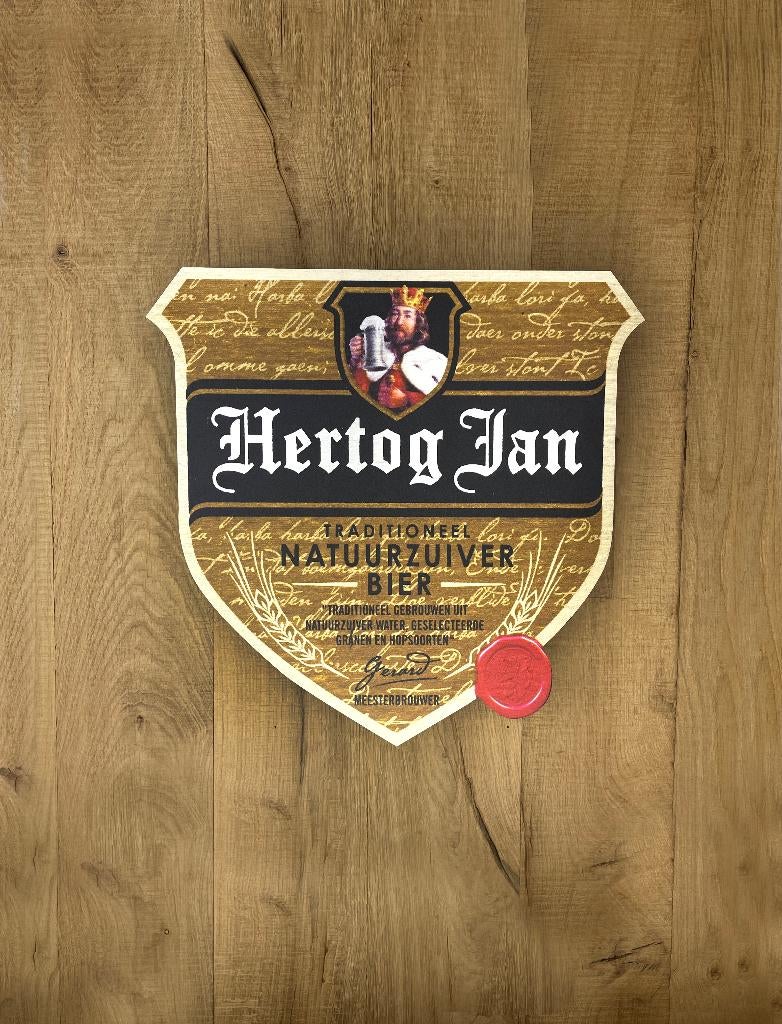 Reclamebord Hertog Jan bier logoschild etiket, 40x40 cm, Verzamelen, Merken en Reclamevoorwerpen, Ophalen of Verzenden, Nieuw