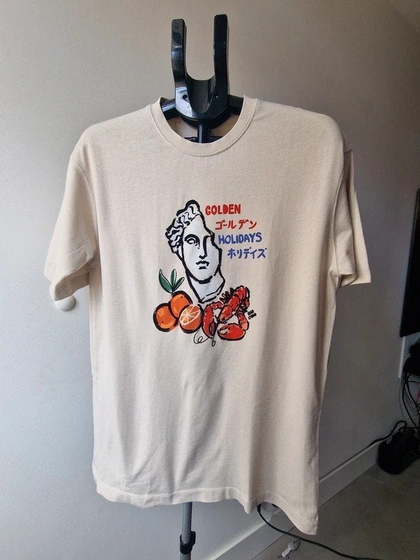 Zara x Iñigo Studio Golden Holidays T-shirt – maat S, Ophalen of Verzenden, Zo goed als nieuw, Beige