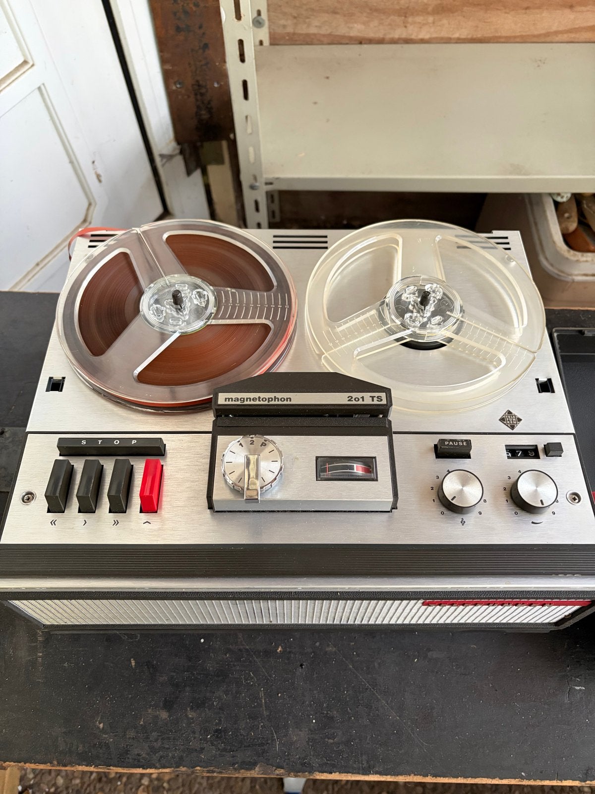 Telefunken Magnetophon 201 TS Bandrecorder, Ophalen, Bandrecorder, Met banden