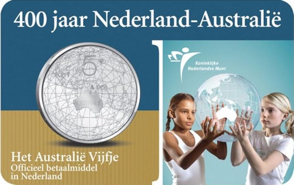 Nederland 5 euro 400 Jaar Ned.-Australie zilver in coincard, Setje, Koningin Beatrix, Zilver, Euro's