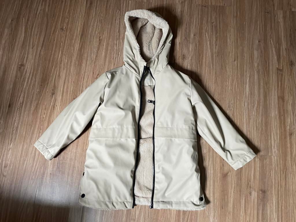Gevoerde regenjas zara mt 128, Kinderen en Baby's, Kinderkleding | Maat 128, Ophalen of Verzenden, Gebruikt, Meisje, Jas