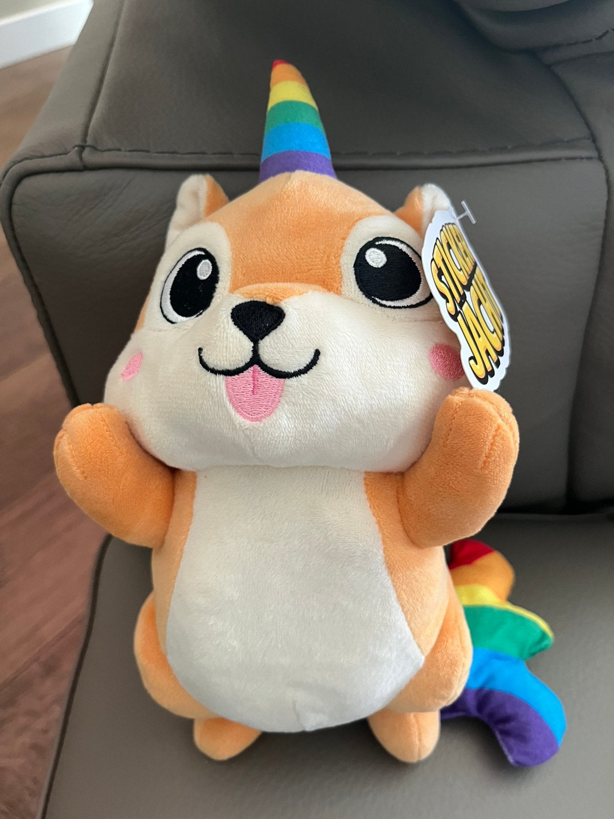 Stuk Tv Regenboog Eekhoorn knuffel Jumbo Stickerjacht Enige!, Jumbo, Ophalen of Verzenden