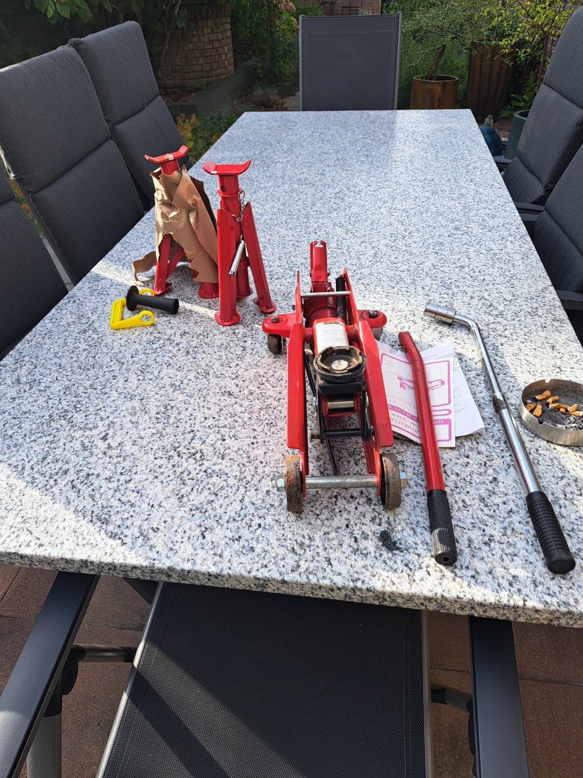 autokrik hydraulisch plus 2 steunen, Ophalen