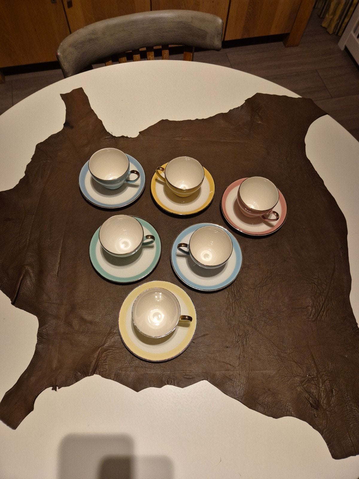 Vintage Pastel Koffie/Thee Servies - P. Regout Maastricht, Antiek en Kunst, Antiek | Servies los, Ophalen