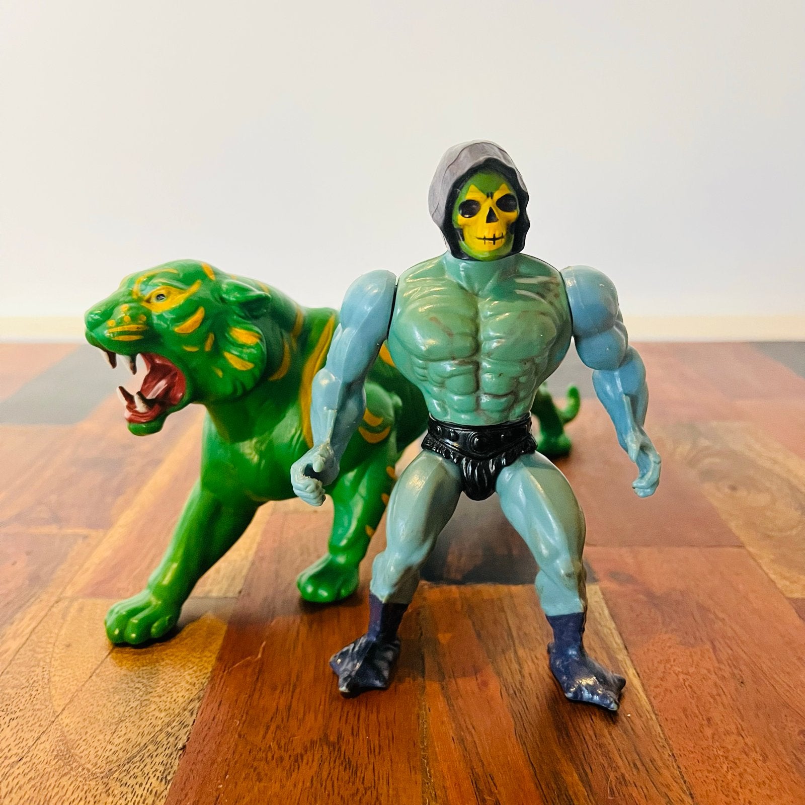 Vintage He-Man Skeletor en Battle Cat actiefiguren, Kinderen en Baby's, Ophalen of Verzenden, Gebruikt