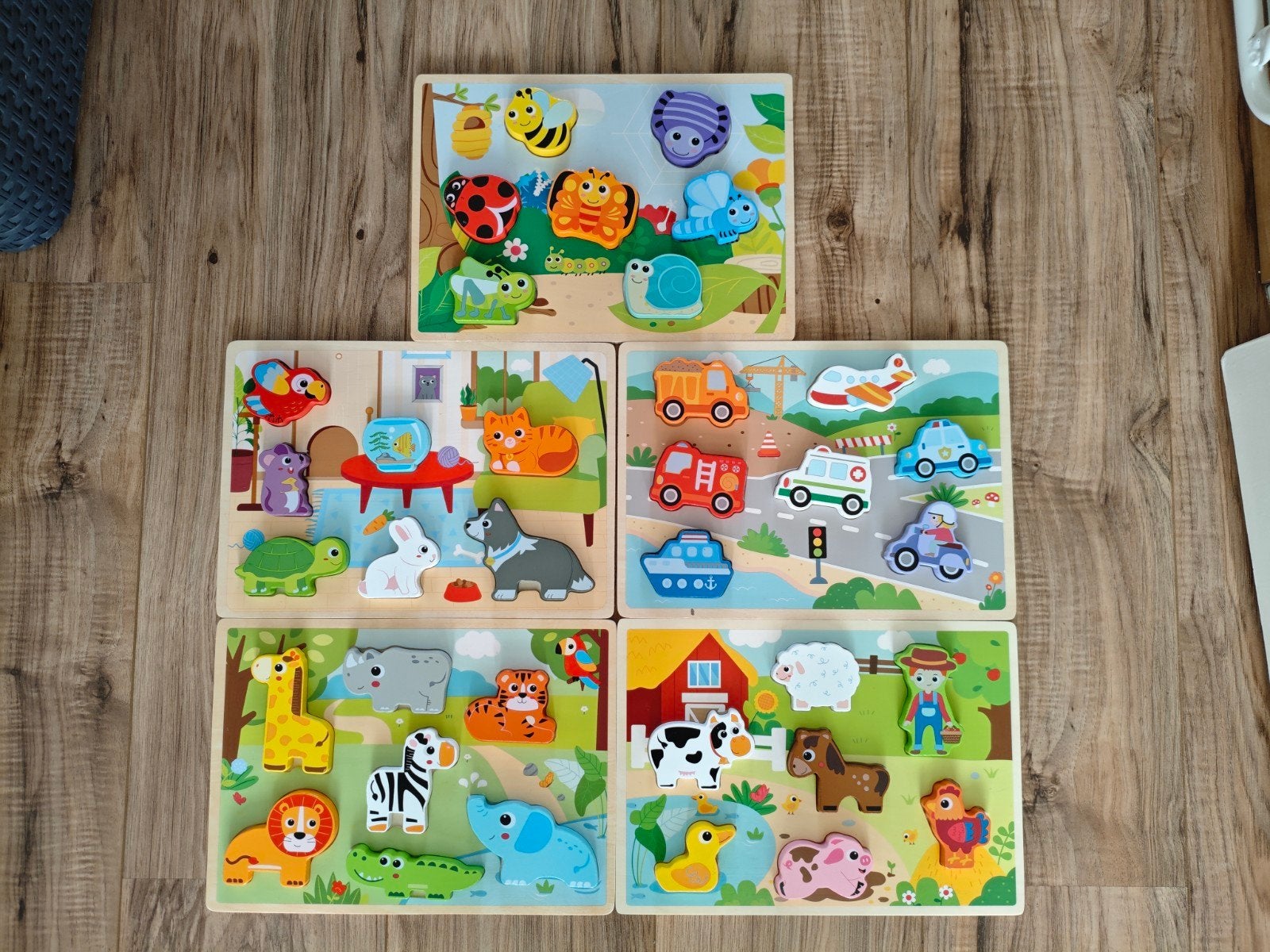 Houten Puzzels Baby Kleuter Peuter 5 stuks, Ophalen of Verzenden, Minder dan 10 stukjes, 6 maanden tot 2 jaar
