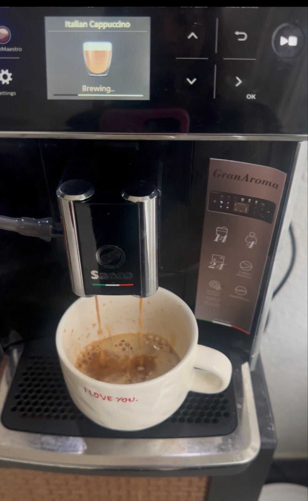 Saeco GranAroma Volautomatische Espressomachine, Ophalen, Afneembaar waterreservoir, Espresso apparaat, 10 kopjes of meer