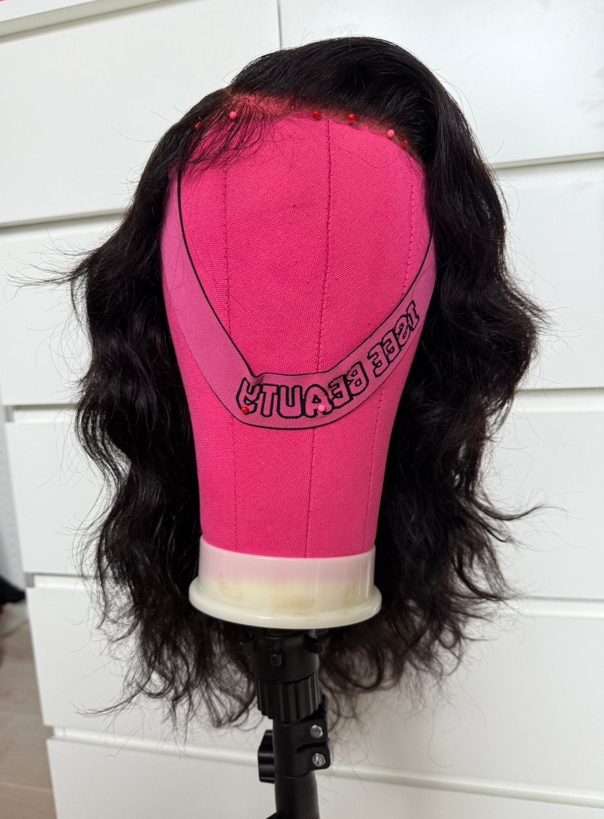 20 inch RAW hair wig wavy curly 3 bundels, Ophalen of Verzenden, Zo goed als nieuw, Pruik of Haarverlenging