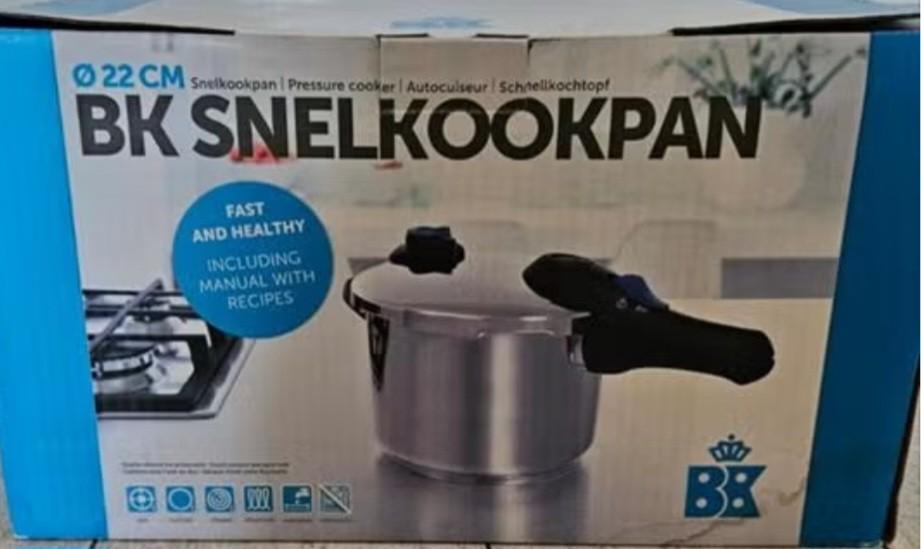 BK Snelkookpan Ø 22 CM - 6 Liter RVS - laatste 2, Kookpan of Snelkookpan, Verzenden, Nieuw, Rvs