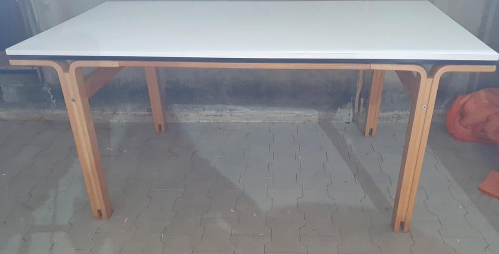 Vintage eettafel bent wood met wit blad Pastoe ?, Huis en Inrichting, Tafels | Eettafels, Gebruikt, Scandinavisch dutch design