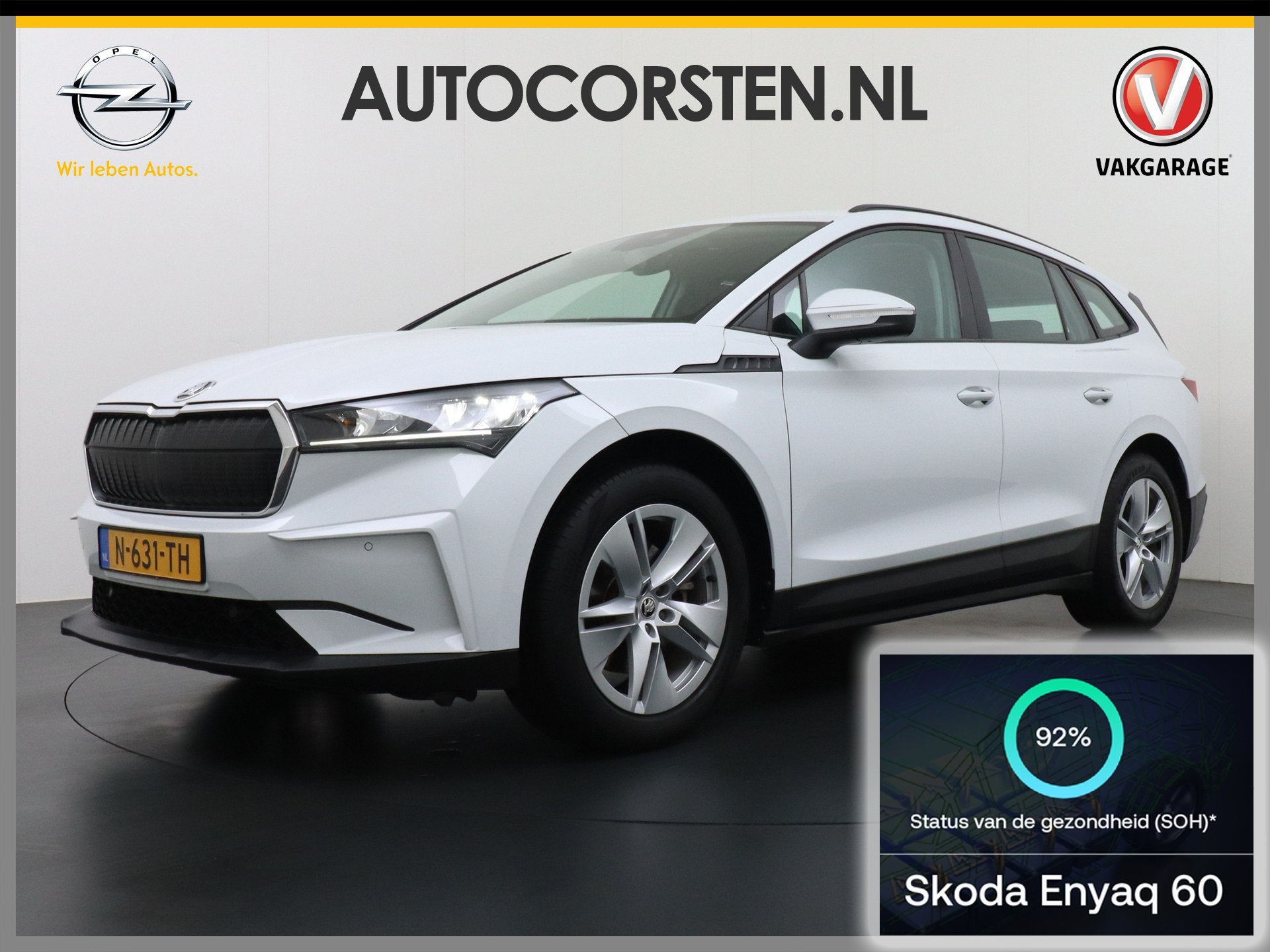 Skoda Enyaq iV 60 SOH 92% Apple Carplay Android Auto Navi Ec, Automaat, 390 km, Achterwielaandrijving, Zwart