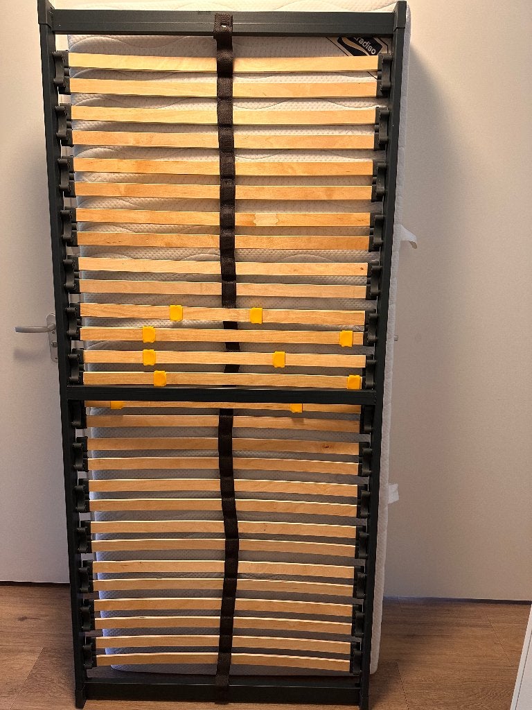 Eenpersoonsbed, Ophalen, 90 cm, Eenpersoons, Bruin
