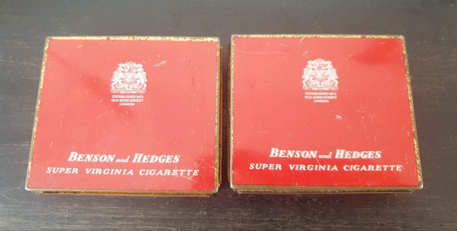 Bensin and Hedges blikken sigaretten doosjes, Verzamelen, Blikken, Ophalen of Verzenden, Gebruikt, Overige, Overige merken