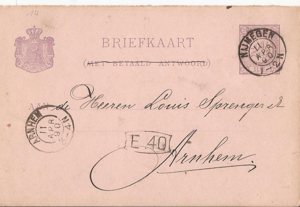 NIJMEGEN 1890 afz KNEPPERS en VEERKAMP Incasso Effecten enz, Ophalen of Verzenden, Voor 1920, Gelopen, Gelderland