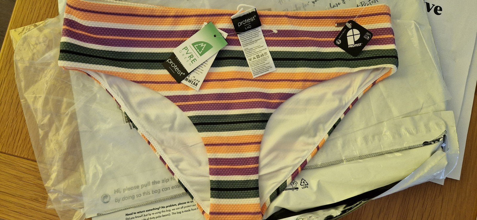 Protest Bikini broekje Gestreepte Print Maat L40 Nieuw, Meerkleurig, Nieuw, Ophalen of Verzenden, Protest