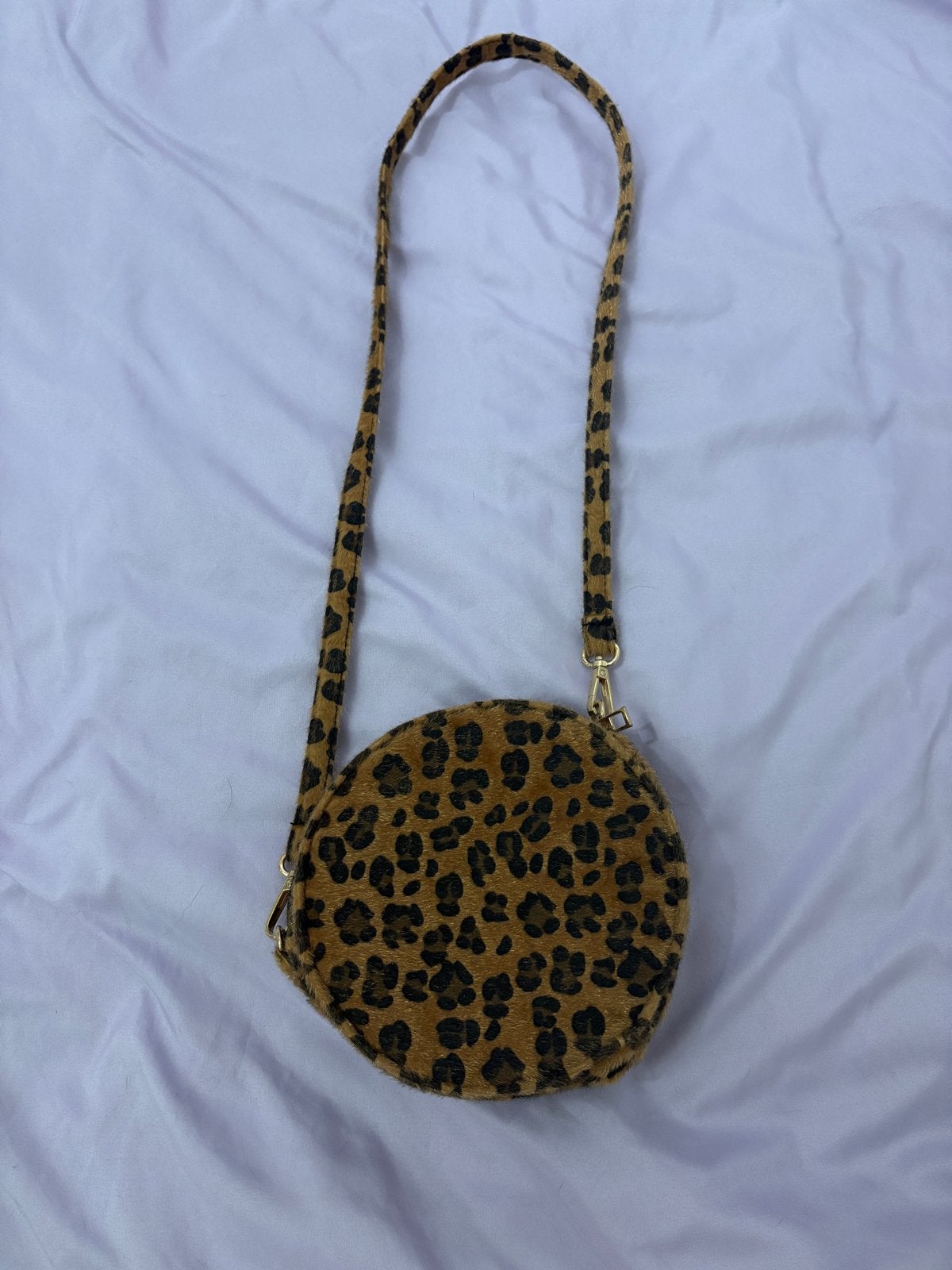 Leopard print ronde schoudertas voor kinderen, Ophalen, Zo goed als nieuw, Bruin, Overige merken