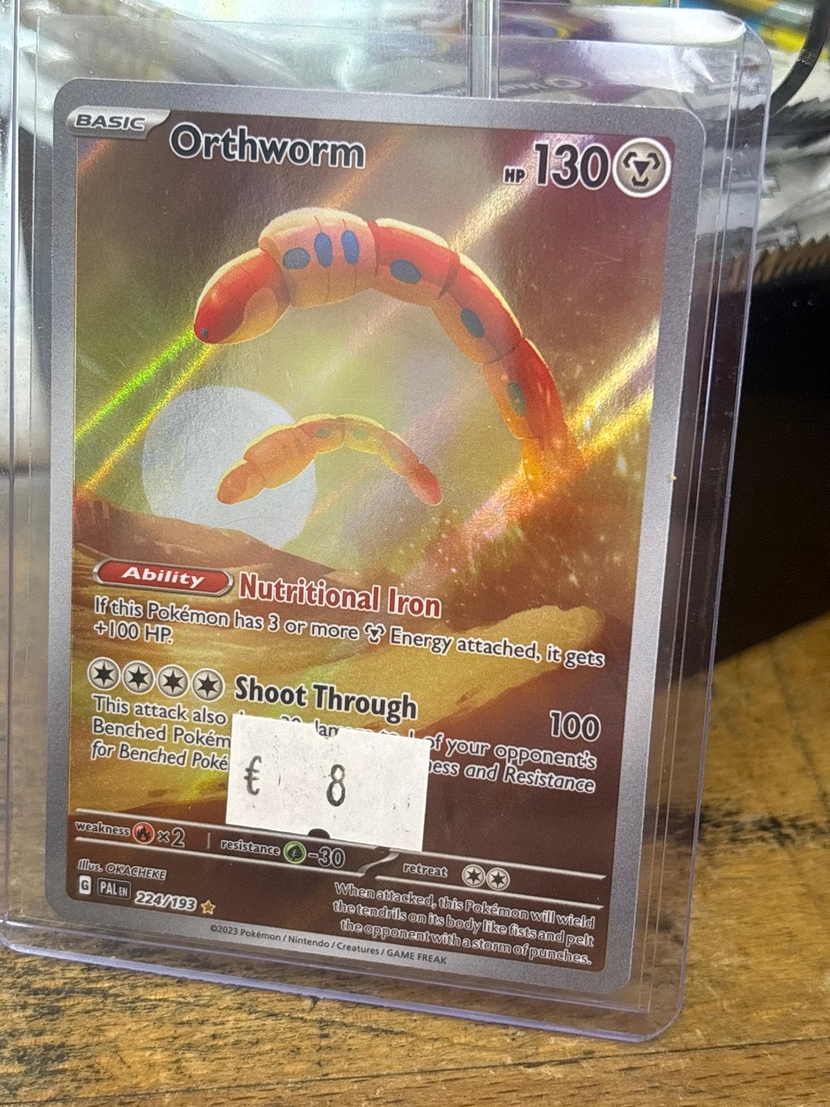 Orthworm Pokémon kaart - Full Art (Foil) 224, Ophalen of Verzenden, Zo goed als nieuw, Losse kaart, Foil