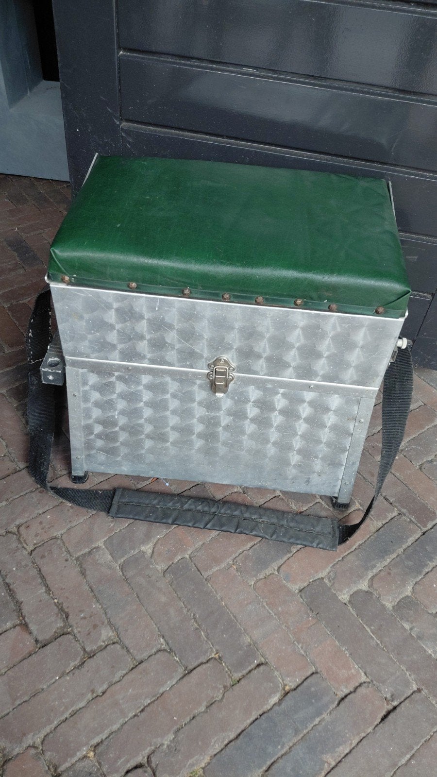 Viskoffer met zitje - Aluminium, Ophalen