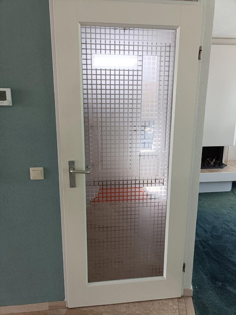 Binnendeur met geëtst glas - 200x85 cm, Ophalen, Gebruikt, 80 tot 100 cm, Binnendeur