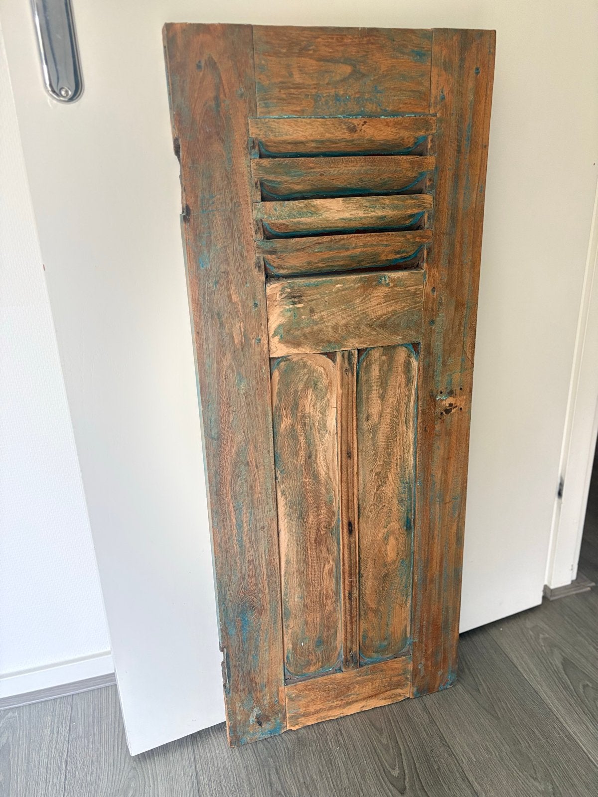 Vintage houten luik - 100cm hoog, 40cm breed, Ophalen, Gebruikt, Bruin, Vintage
